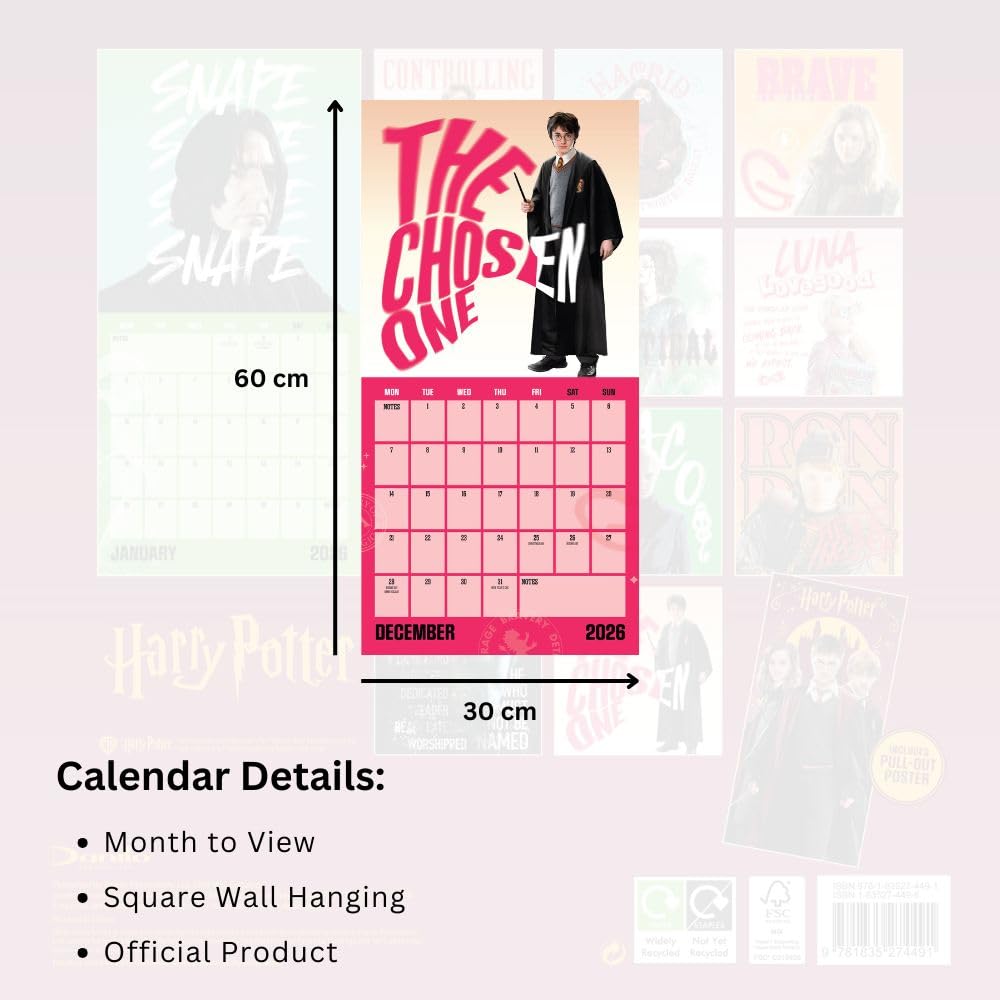 Harry Potter Square Calendar 2026: 5 - Calendars By Harry Potter