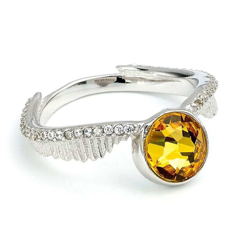 Harry Potter Sterling Silver Crystal Ring Golden Snitch Medium: 1 - Jewellery By Harry Potter