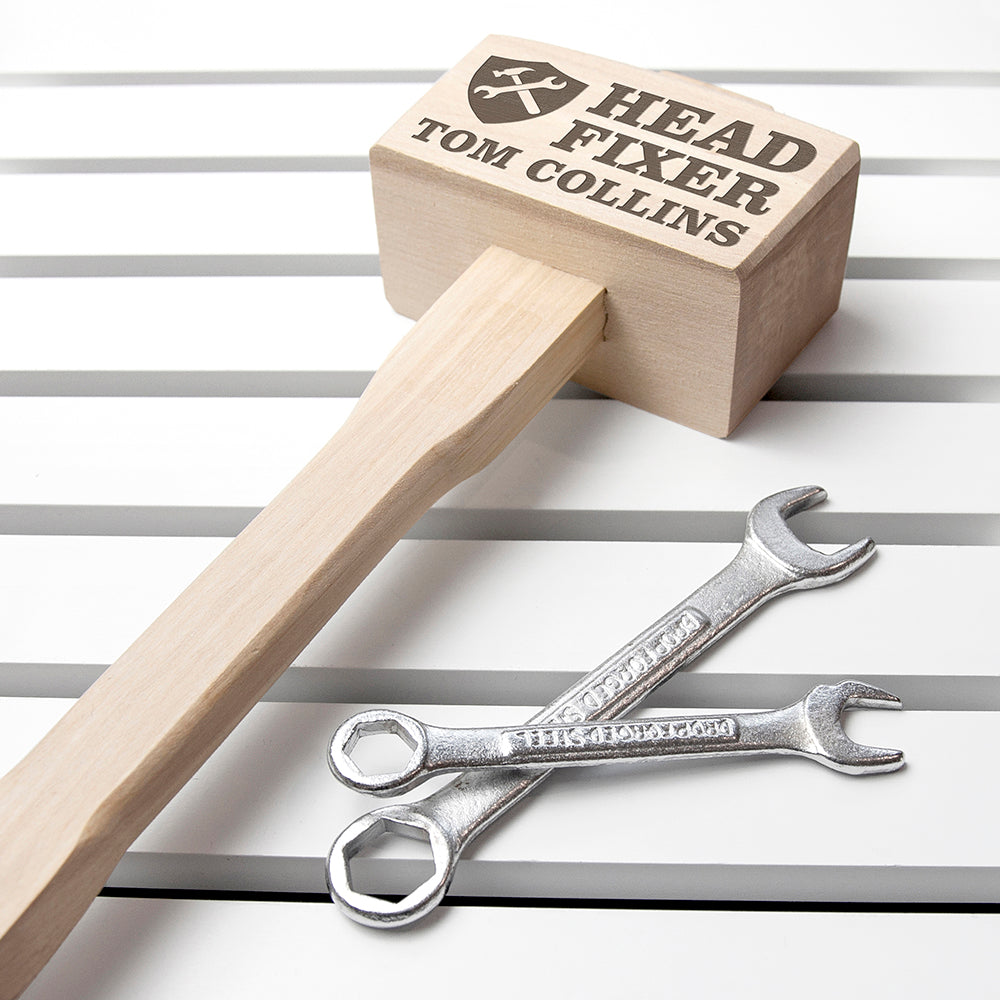 Head Fixer Personalised Wooden Mallet: 3 - Tools & Storage By Gift Moments