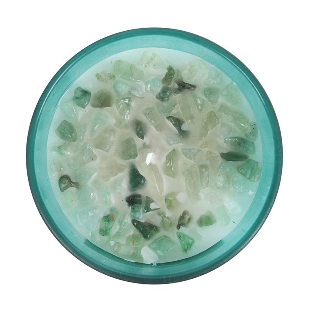 Heart Chakra Mint Crystal Chip Candle: 2 - Candles By Gift Moments