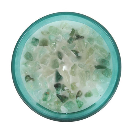 Heart Chakra Mint Crystal Chip Candle: 2 - Candles By Gift Moments