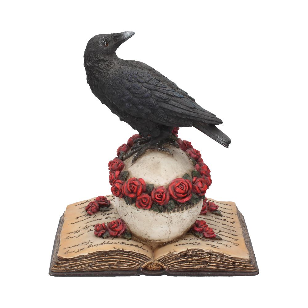 Heartaches Reflection Raven Figurine Skull Rose Valentine Ornament: 5 - Figurines Medium (15-29cm) By Gift Moments