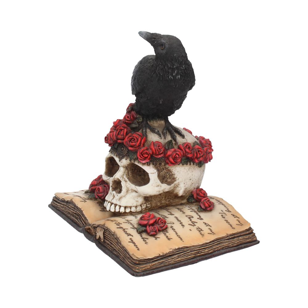Heartaches Reflection Raven Figurine Skull Rose Valentine Ornament: 3 - Figurines Medium (15-29cm) By Gift Moments