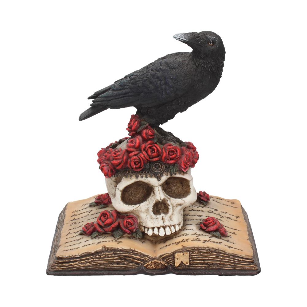 Heartaches Reflection Raven Figurine Skull Rose Valentine Ornament: 2 - Figurines Medium (15-29cm) By Gift Moments
