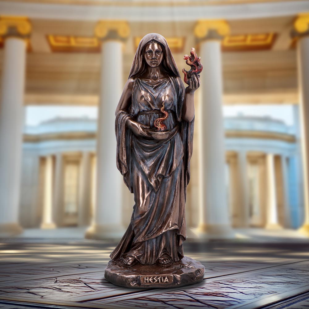 Hestia Goddess of Home and Hearth Bronze Figurine: 1 - Figures & Collectables By Gift Moments