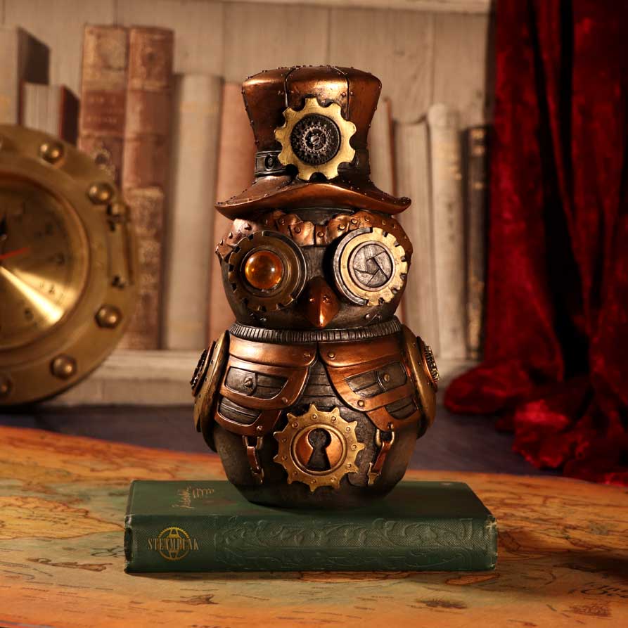 Hootle 22.7cm Steampunk Owl with Top Hat Figurine: 1 - Figures & Collectables By Gift Moments
