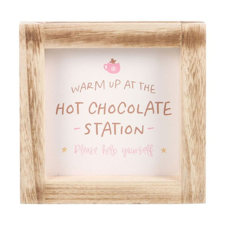 Hot Chocolate Station Wooden Sign: 1 - Signs & Plaques By Gift Moments