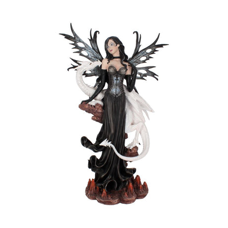 Isabelle 57cm Dark Fairy and White Dragon Figurine: 2 Figures & Collectables By Gift Moments