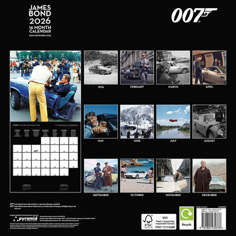 James Bond Square Calendar 2026: 3 - Calendars By James Bond
