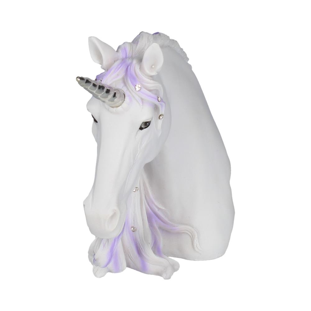 Jewelled Magnificence Small White Unicorn Bust Ornament: 3 Figurines Medium (15 29cm) By Gift Moments