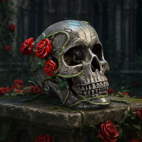 Twilight Bloom Gothic Skull Figurine - Shop Figurines Medium (15-29cm) At Gift Moments - 1