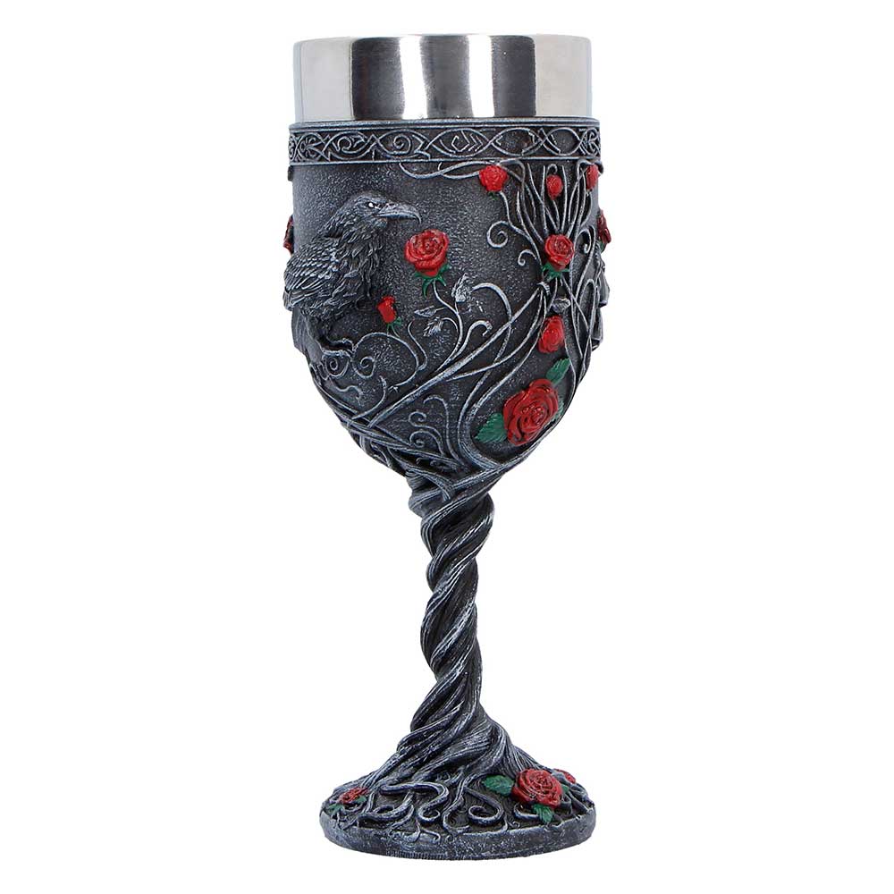 Twilight Bloom Gothic Raven Goblet