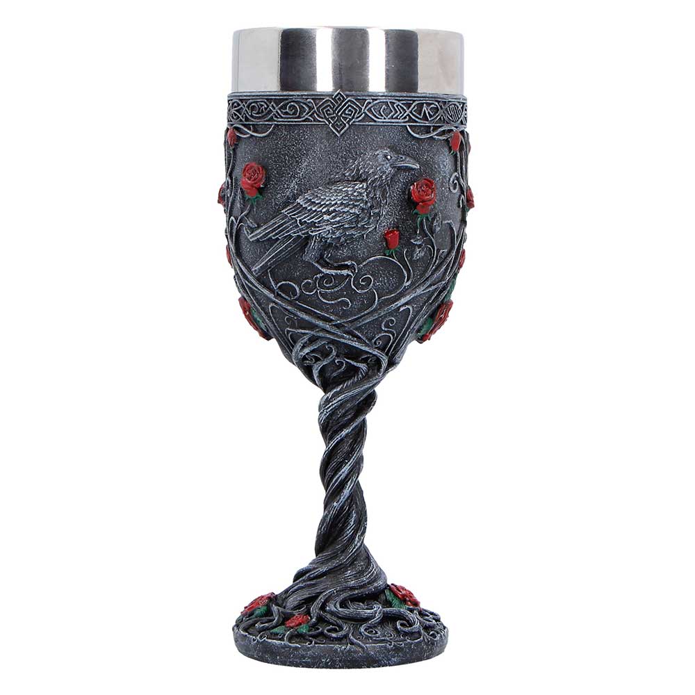 Twilight Bloom Gothic Raven Goblet