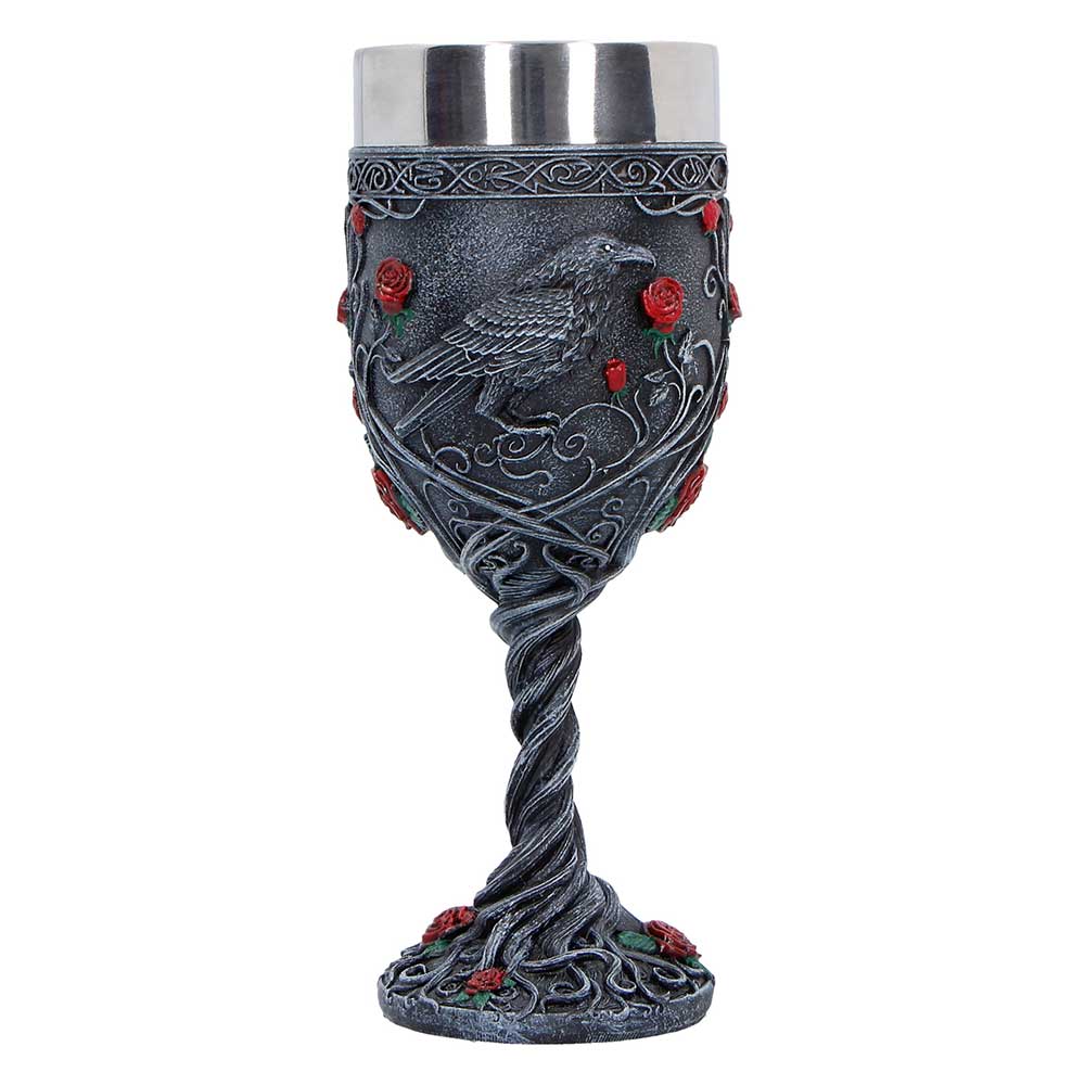 Twilight Bloom Gothic Raven Goblet