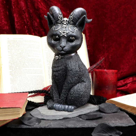 Large Pawzuph Horned Occult Cat Figurine: 1 - Figures & Collectables By NN Designs