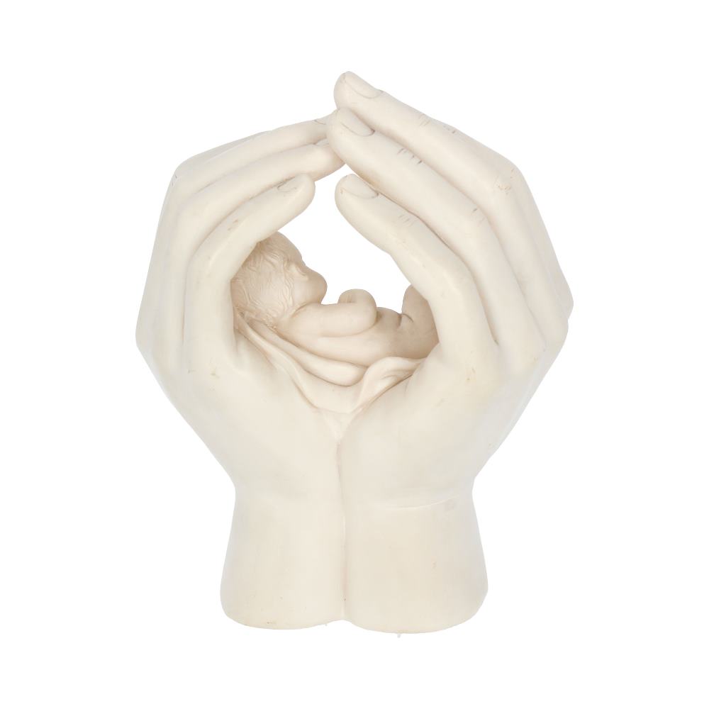 Large Shelter 17.5cm Baby in Cradled Hand Figurine: 5 - Figures & Collectables By Gift Moments