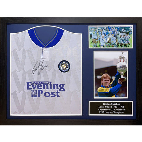 Leeds United FC 1992 Strachan Signed Shirt (Framed): 1 - Signed Memorabilia By Leeds United