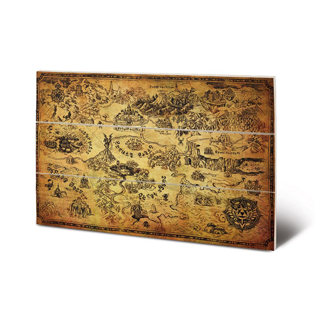 The Legend Of Zelda Map Wood Print - Shop Wall Art At Gift Moments - 1