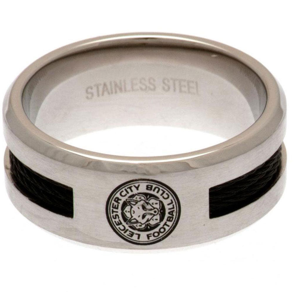 Leicester City FC Black Inlay Ring Medium: 1 - Jewellery By Leicester City