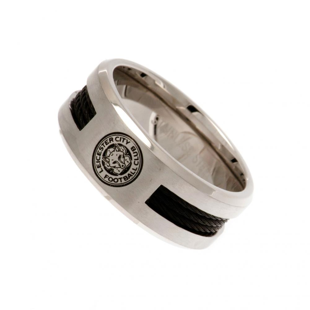 Leicester City FC Black Inlay Ring Medium: 2 - Jewellery By Leicester City