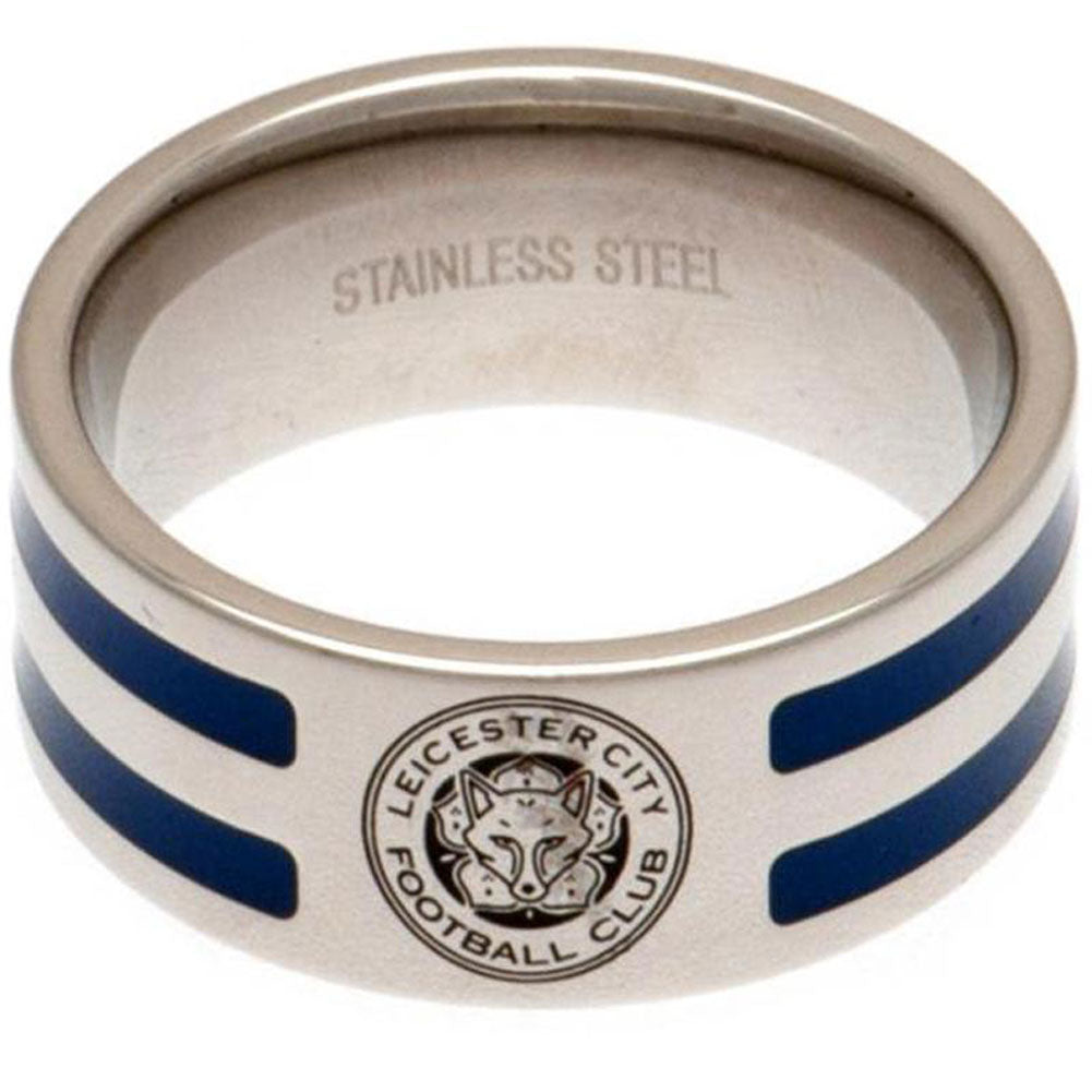Leicester City FC Colour Stripe Ring Medium: 1 - Jewellery By Leicester City