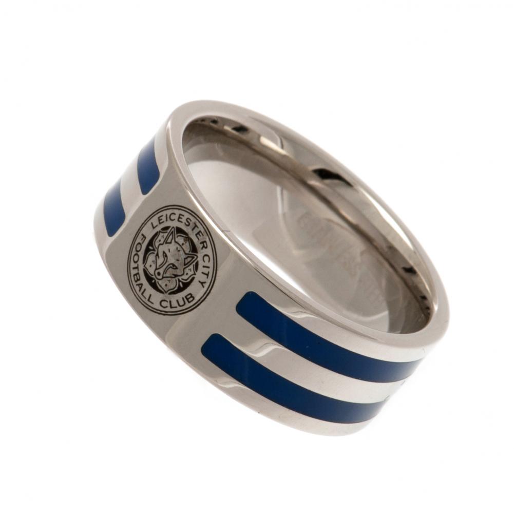 Leicester City FC Colour Stripe Ring Medium: 2 - Jewellery By Leicester City