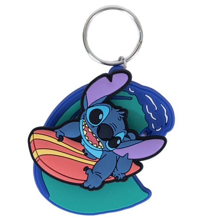 Lilo & Stitch Surfing Stitch PVC Keyring: 2 - Keyrings By Lilo & Stitch