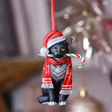 Lisa Parker Candy Cane Cat Hanging Ornament: 1 - Hanging Decorations By Lisa Parker