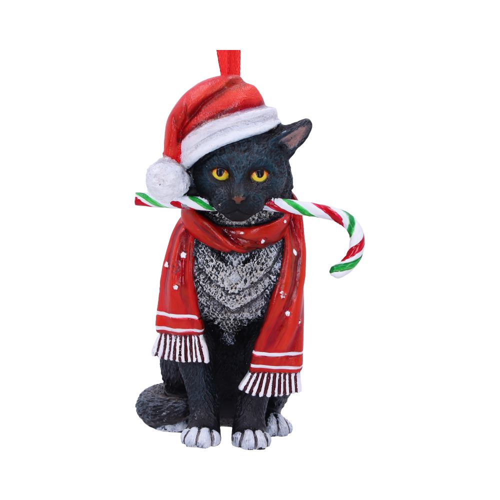 Lisa Parker Candy Cane Cat Hanging Ornament: 2 - Hanging Decorations By Lisa Parker