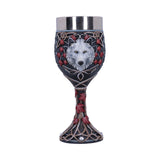 Lisa Parker Guardian of the Fall White Autumn Wolf Goblet: 4 - Goblets & Chalices By Lisa Parker