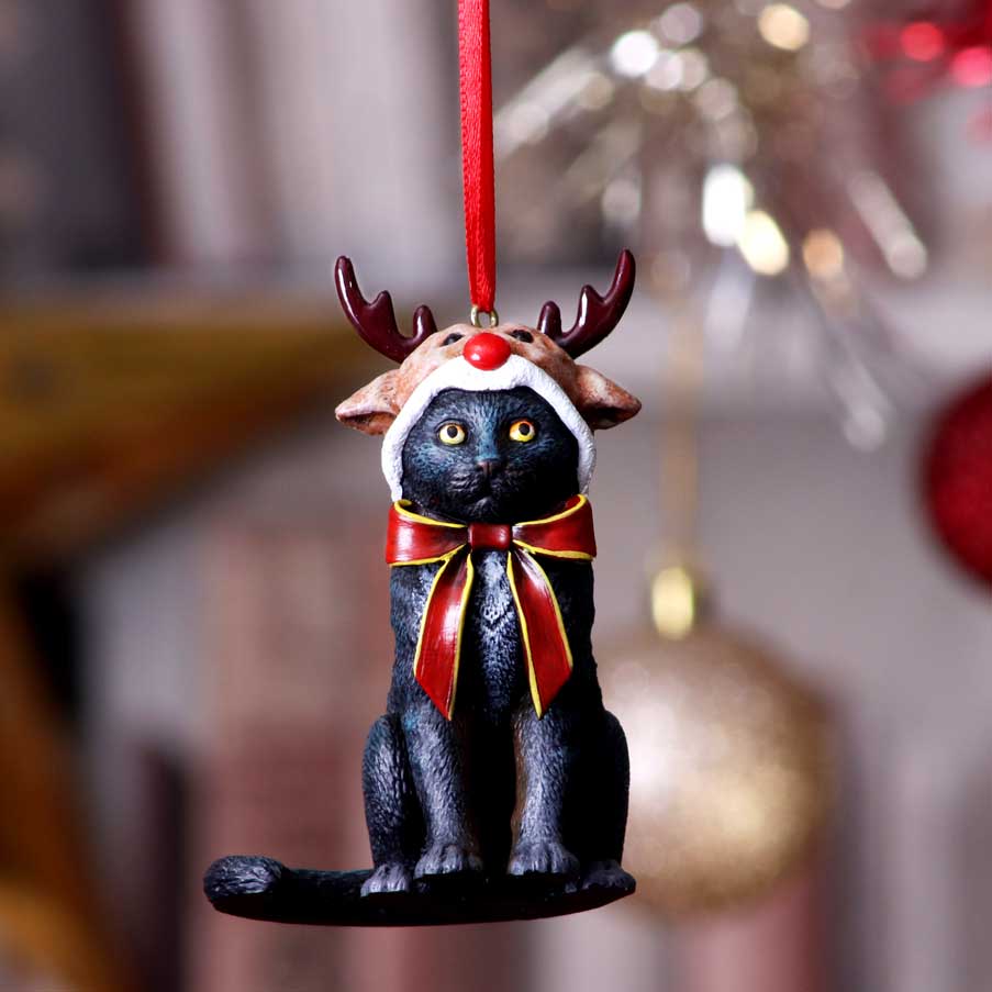 Lisa Parker Reindeer Cat Hanging Ornament: 1 - Hanging Decorations By Lisa Parker