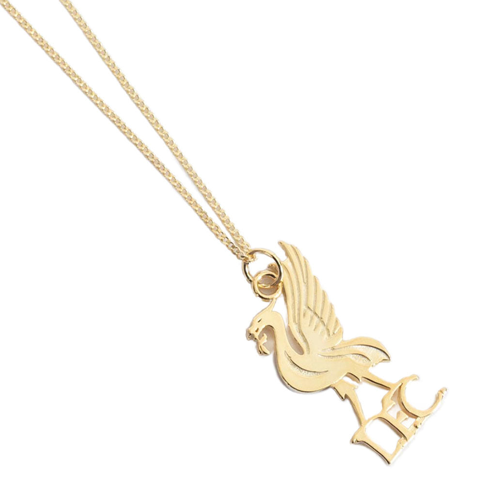 Liverpool FC 18ct Gold Plated on Silver Liverbird Pendant & Chain: 1 - Necklaces By Liverpool