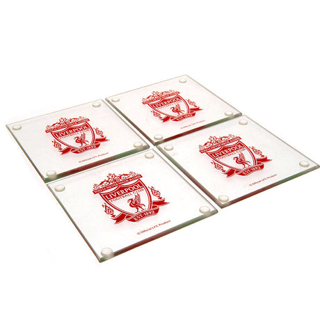 Liverpool FC 4pk Glass Coaster Set: 3 - Coasters By Liverpool