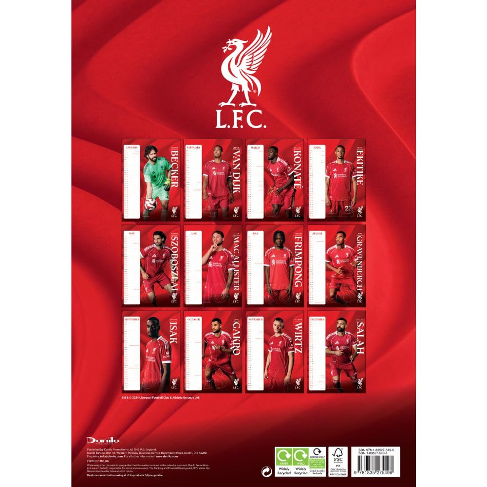Liverpool FC A3 Calendar 2026: 4 - Calendars By Liverpool