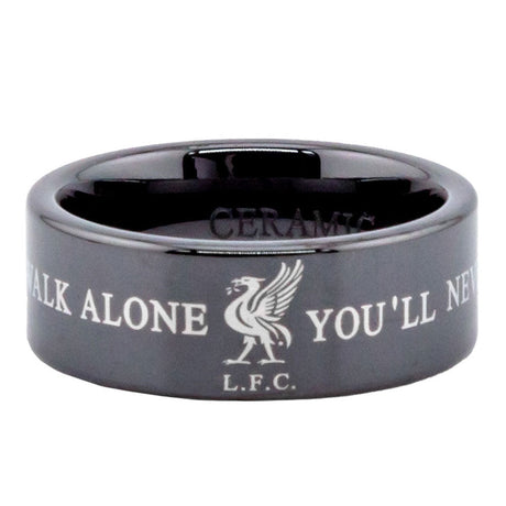 Liverpool FC Black Ceramic Ring Large: 2 - Jewellery By Liverpool