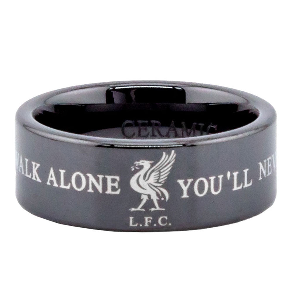 Liverpool FC Black Ceramic Ring Small: 2 - Jewellery By Liverpool