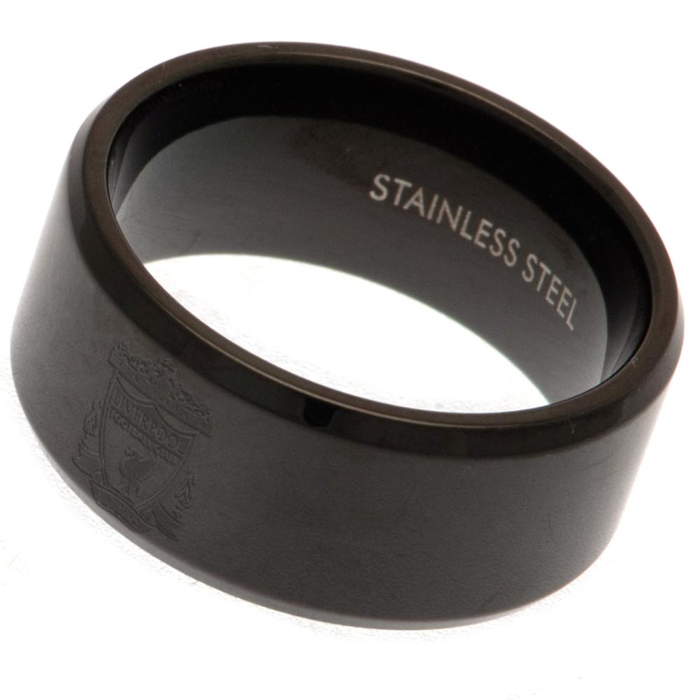Liverpool FC Black IP Ring Small: 3 - Jewellery By Liverpool