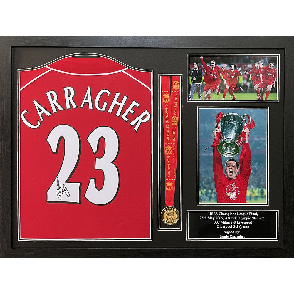 Liverpool FC Carragher Signed Shirt & Medal (Framed): 1 - Signed Memorabilia By Liverpool