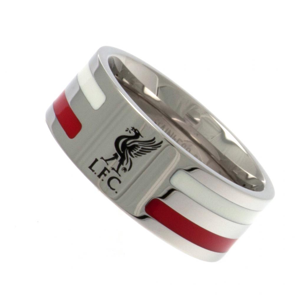 Liverpool FC Colour Stripe Ring Medium: 2 - Jewellery By Liverpool