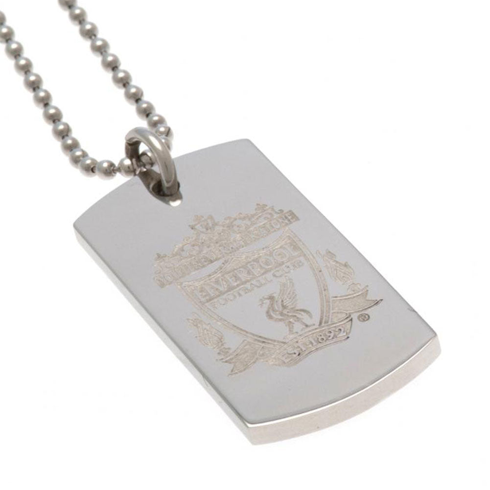 Liverpool FC Engraved Dog Tag & Chain CR: 2 - Jewellery By Liverpool