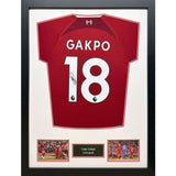 Liverpool FC Gakpo Signed Shirt (Framed) - Shop Signed Memorabilia At Gift Moments - 1