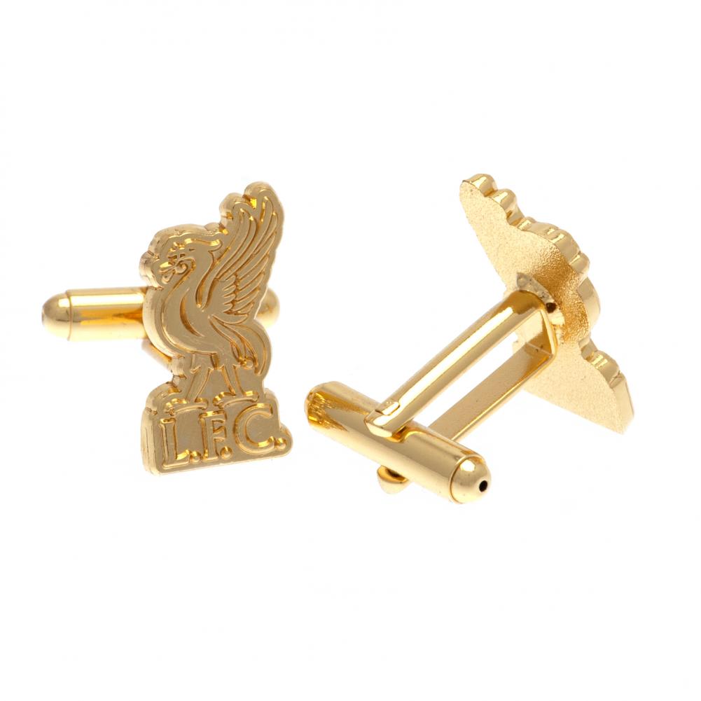 Liverpool FC Gold Plated Liverbird Cufflinks: 2 - Cufflinks & Tie Slides By Liverpool