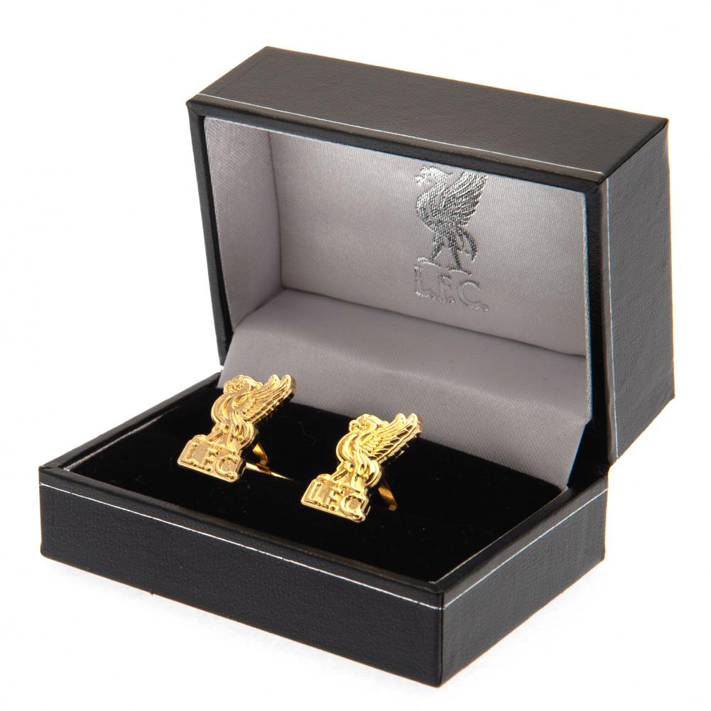 Liverpool FC Gold Plated Liverbird Cufflinks: 1 - Cufflinks & Tie Slides By Liverpool