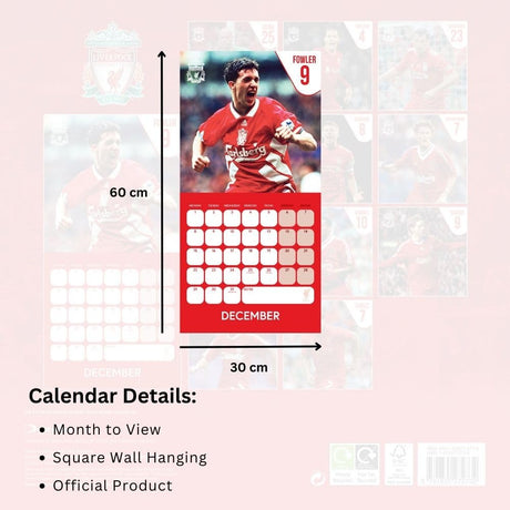 Liverpool FC Legends Square Calendar 2025: 5 - Calendars & Planners By Liverpool