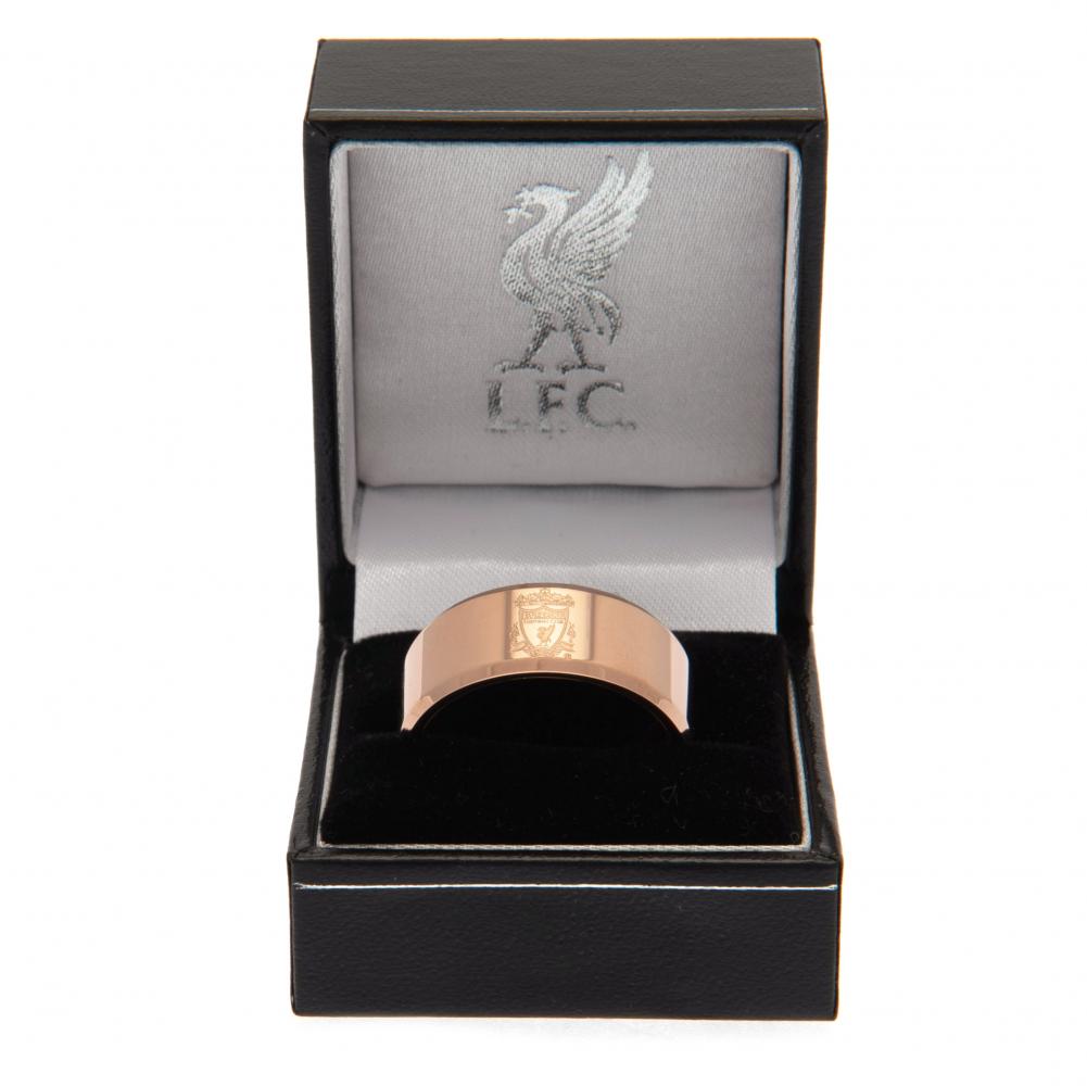 Liverpool FC Rose Gold Plated Ring Medium: 3 - Jewellery By Liverpool