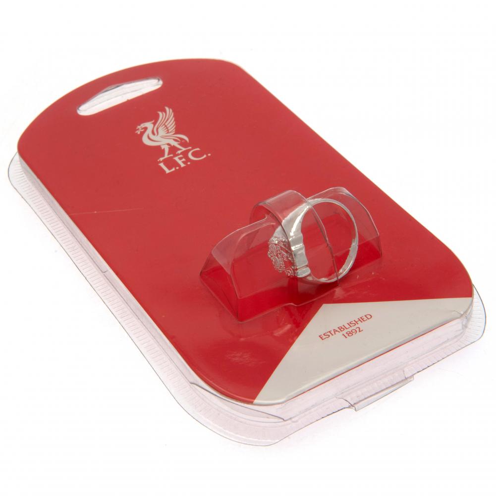 Liverpool FC Silver Plated Crest Ring Medium: 2 - Jewellery By Liverpool