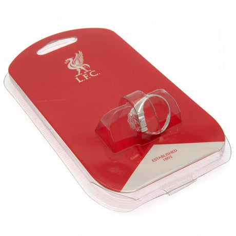 Liverpool FC Silver Plated Crest Ring Medium: 2 - Jewellery By Liverpool
