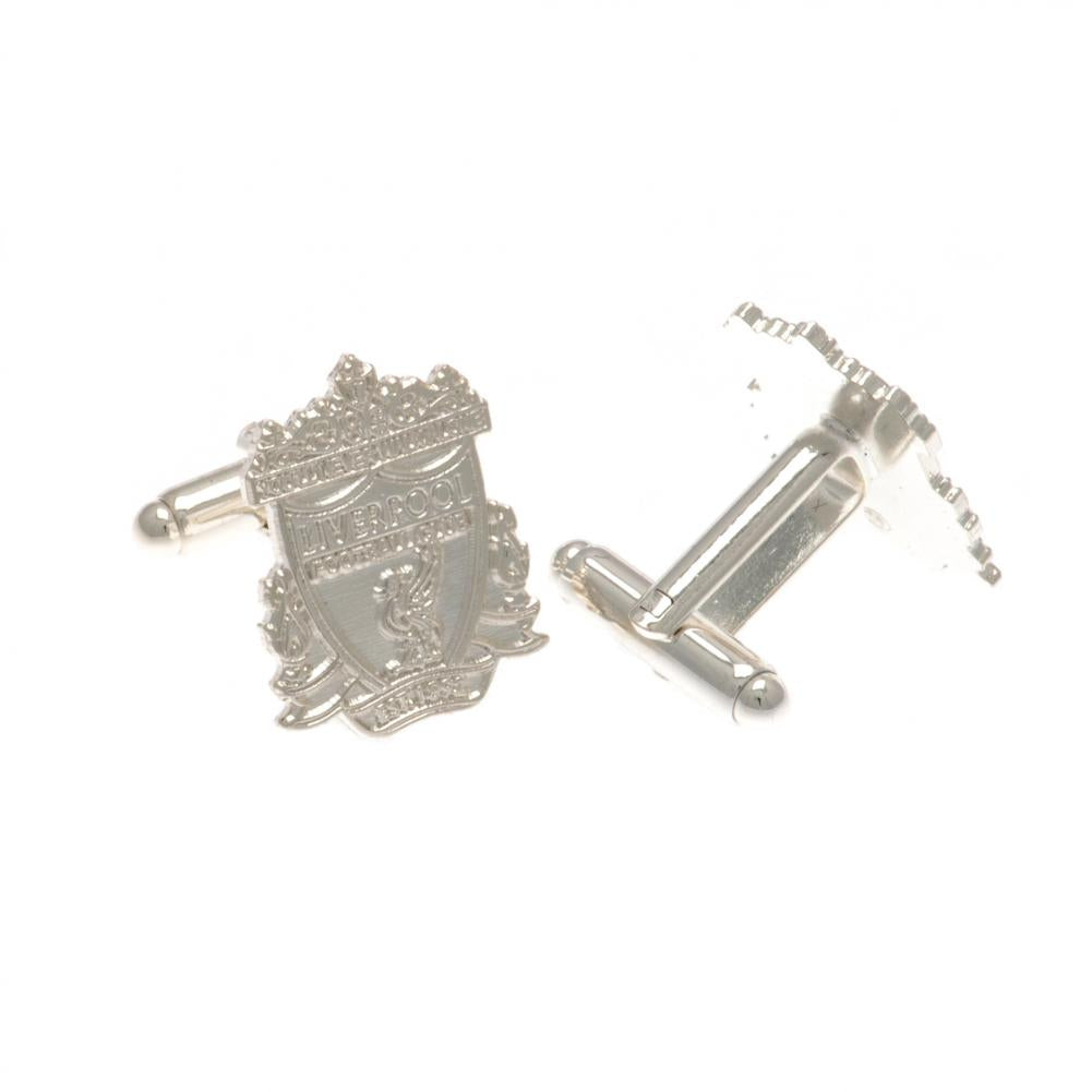 Liverpool FC Silver Plated Formed Crest Cufflinks: 2 Cufflinks & Tie Slides By Liverpool