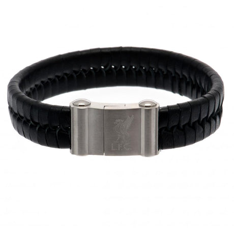 Liverpool FC Single Plait Leather Bracelet: 1 - Jewellery By Liverpool