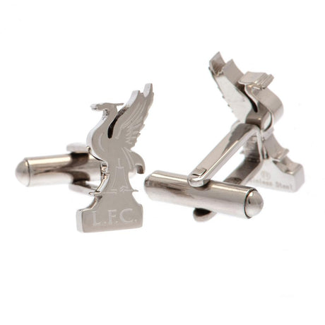 Liverpool FC Stainless Steel Formed Liverbird Cufflinks: 2 - Cufflinks & Tie Slides By Liverpool